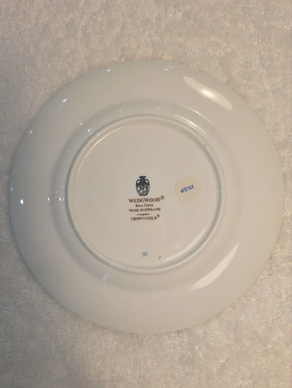 Wedgwood Bone China White Bread And Butter Plate with Gold Trim